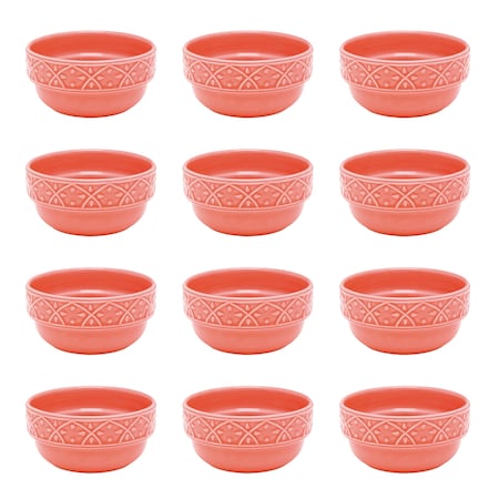 Mendi 12 Large 16.91 Oz. Dinner Soup Bowls In Coral